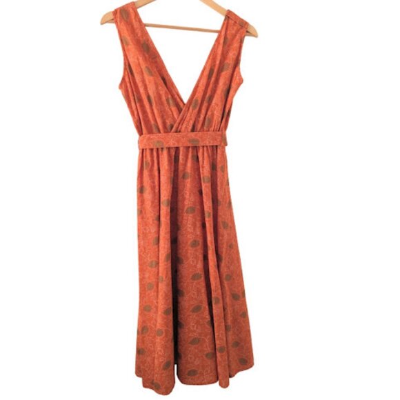 Backwoods 100% Cotton V-Neck Sleevless Tie Waist Cotton Sun Dress - Picture 2 of 15